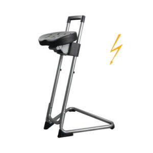 Stehhilfe die Standhafte in Edelstahl ESD, stabiler ESD-Stehstuhl, antistatische Ausführung