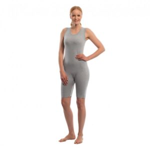 Suprima Pflegebody ohne Arm Bein-Reißverschluss grau
