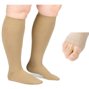 Compressana Free offen kurz CCL2 Kompressionsstrümpfe mit Noppenhaftband