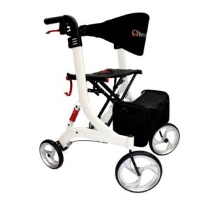 Bescomed Spring M weiss Leichtgewicht Rollator, mit justierbaren Spiralfedern (Auslaufmodell)