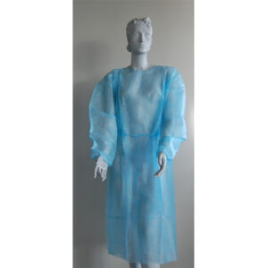 Besucherkittel blau, Einweg, P=10 Stück Dahlhausen Schutzkittel 20g/m², mit Strickbündchen