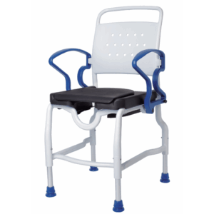 Rebotec Dusch- und Toilettenstuhl Konstanz mit wählbarem Hygieneausschnit vorne oder hinten