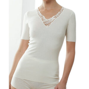 Medima® Damen-Hemd 1/4 Arm und Spitze, 20 % Angora Kuschelwäsche zum rundum Wohlfühlen mit Angora