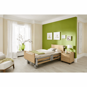 Burmeier Regia 24Volt Pflegebett, vielseitiges Pflegebett für Anspruchsvolle, geteilte Seitenteile