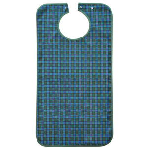 Suprima Ess-Schürze Polyester mit Druckknopfverschluss, blau-grün kariert