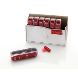 Pillbox Mini Aktiv, Medikamententasche für 1 Woche und 3 Tageszeiten