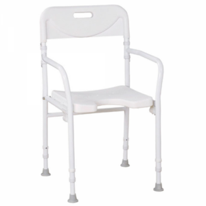 Russka faltbarer Aluminium Duschstuhl mit Armlehnen und Rückenl.