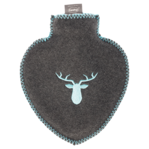 Fashy Herzwärmflasche mit Fleecebezug mit Stickerei und aufwändiger Ziernaht