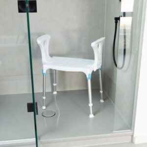 Laguna Duschhocker mit Armlehnen, HMV, 7-fach höhenverstellbar, bis 150kg belastbar