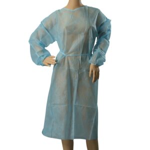 Schutzkittel aus PP + PE, Besucherkittel, Schwesternkittel, mit elastischen Bündchen und Bändern am Hals zum Schutz vor Infektionen, Flüssigkeitsabweisend. P=10 Stück