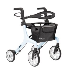 Excel Avensis Rollator, cloudblue, Aluminium Leichtgewicht, mit verstellbarem Rückengurt, nur 6.1 kg