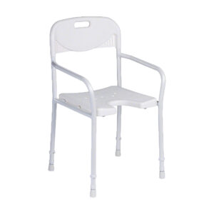 Dietz 9401-A Duschstuhl, 4-fach höhenverstellbar, mit Armlehne & Rückenstütze, bis 120kg