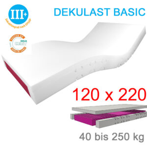 Softline SHP DEKULAST BASIC Matratze, Sondermaß 120x220cm,  Antidekubitus-Schwerlastmatratze, Höhe 18cm, 40 - 250 kg
