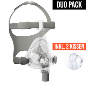 Fisher & Paykel Simplus FullFace-Maske, DuoPack, HMV, CPAP-Vollgesichtsmaske für die Schlaftherapie, inklusive zusätzlichem Maskenkissen (#2573)