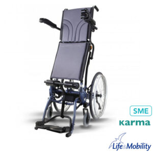 Karma SME 2in1 manueller Aktiv-Rollstuhl mit integrierter Stehfunktion, elektrische Stehfunktion per Handschalter, Stehen für Rollstuhlfahrer bis 120kg