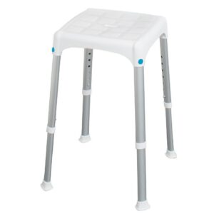 Laguna Duschhocker Eckig, höhenverstellbar, Sitzfläche 30.5 x 30.5cm, Höhenverstellbar 39–54cm, bis 150kg