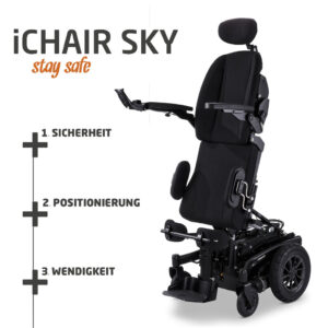 Meyra iChair Sky Elektro-Rollstuhl, Aufstehrollstuhl, Stehfunktion, Liegefunktion, Sitzlift, Sitzkantelung, Rückenverstellung, Memory-Funktion, wendiger Mittelradantrieb, Sitzsystem biomechanisch uvm. (#14969)