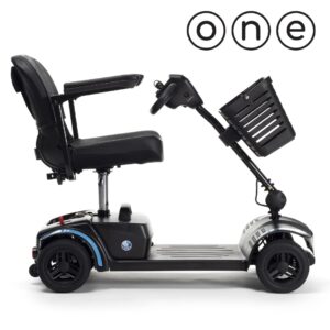 Vermeiren One Basic Mini Scooter, 15Ah Akku, vollständig zerlegbar, drehbarer Sitz, 6 km/h Elektromobil, kleiner Wenderadius, PU bereift, bis 136kg