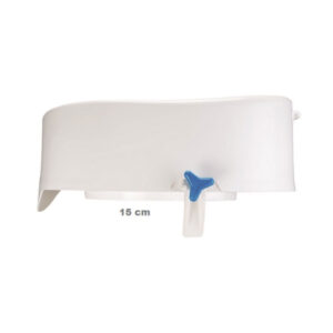 Toilettensitzerhöhung Rehotec mit Deckel, 15cm (extra hoch) bis 180kg belastbar, einfache Montage ohne Werkzeug