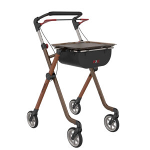 Rehasense Pixel Indoor Rollator, nur 5,2kg, schmale, spezielle funktionale Bauweise, PU-Softbereifung, toffee-braun, bis 110kg belastbar (#12319)