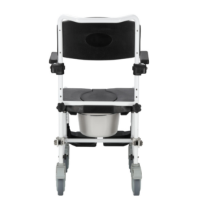 Russka Dusch-Toilettenrollstuhl 5'', HMV Alu Toilettenstuhl für Bad und WC, HMV, Komplettset mit Polster + Eimer, bis 130kg