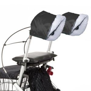 Rollator Wärme Handschuhe, wärmender Handschutz für Ihren Rollator an kalten Tagen, Schwarz (Paar)