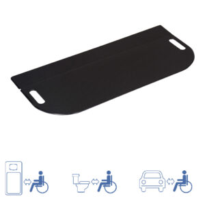 Alpha® Flexibles Rutschbrett mit abgrundeten Ecken, HMV, mit Griffmulden, 74x32 cm, schwarz, Polyethylen, bis 200kg