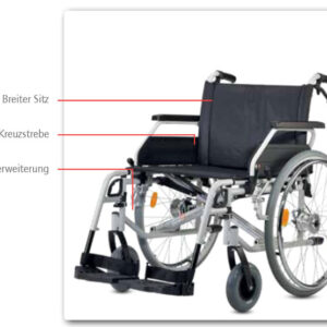 Bischoff & Bischoff S-Eco 300 XL Rollstuhl, stabile Ausstattung ist hier Standard, bis 170 kg (SB 52-55-58cm)