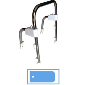 Badewannen-Einstieghilfe Edelstahl, für Badewannen-Randstärke 5-12cm, werkzeugfreie Einstellung