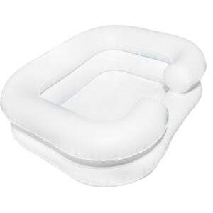 Haarwaschwanne Extra, aufblasbare Haarwaschwanne, 2-reihig, mit absperrbarem Wasserablauf und Kopfmulde