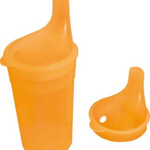 Trinkbecher orange, mit Tee- und Brei-Aufsatz, ca. 250 ml