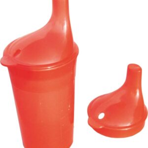 Trinkbecher rot, mit Tee- und Brei-Aufsatz, ca. 250 ml