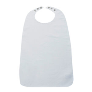 Suprima Ess-Schürze Frottee mit Druckknopfverschluss, weiß, PU beschichtet, leicht saugend