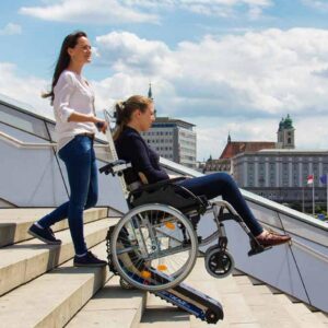 Sano Liftkar PTR-L-160 (lang) Treppenraupe bis 160kg, längere Ausführung, inkl. Kopfstütze & Beckengurt, Rollstuhltransport für gerade Treppen (Angebot anfordern)