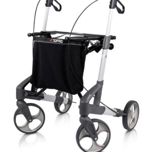 Topro Troja Original M Rollator, Silber, faltbar, Leichtgewichtsrollator nur 6.8 kg, bis 165kg