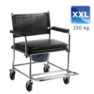 MIETEN = Trendmobil Toilettenrollstuhl TSF XXL bis 220kg, inkl. Eimer und Sitzpolster, Sitzbreite 55-60-65cm (TAGESMIETE ab 1€, zzgl. Einmalkosten Eimer)