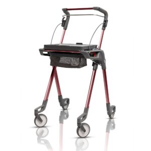 TOPRO Hestia Rot, Indoor Rollator stylischer Gehwagen für zu Hause, platzsparender zusammenfaltbarer Indoor-Rollator, nur 6.9kg