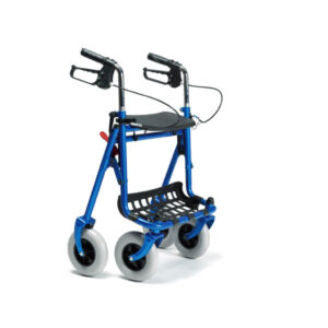 Vermeiren 286i Rollator, blau-metallic, faltbar, inkl. Multifunktionsbremse, Einkaufskorb, Tablett, Gehstockhalter, Softräder pannensicher, bis 130kg
