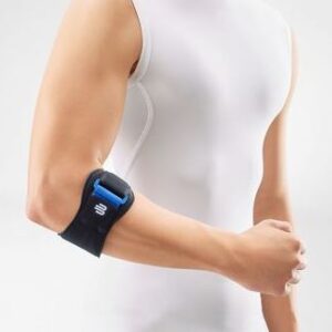 Bauerfeind EpiPoint Schwarz, Universal Stabilorthese zur Behandlung des Tennisarms (schmerzlindernde Epicondylitis-Spange bei gereizten Sehnenansätzen)