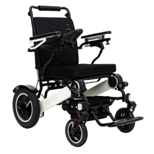ergoflix LXplus Elektro-Rollstuhl faltbar, HMV, White Premium Luxe Version, Sitzbreite 56cm, Steigungen bis 21%, bis 145kg