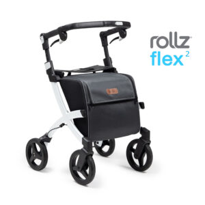 Rollz Flex² Shopping Rollator, schwarz, Einkaufsrollator, Rollz Flex 2.0 Generation, klassische Rollatorbremsen und robuste Tasche, auch als Einkaufstrolley (#1117800)