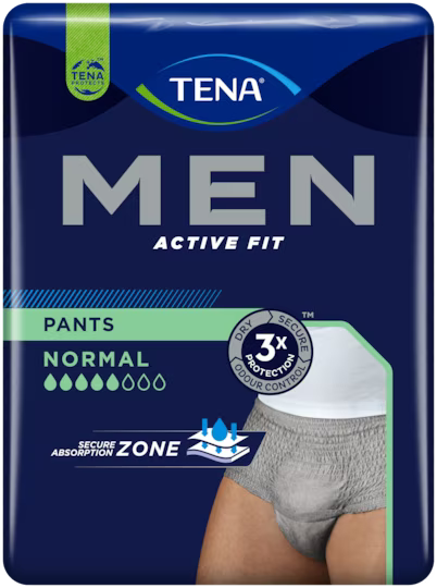 tena men active fit pants grey beauty