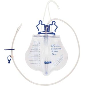 Careflow Bettbeutel 2L, geschlossenes Urindrainagesystem, Urinbeutel mit Schlauch 90cm, steril, 2000ml Volumen (unsere Mono Flo Alternative)