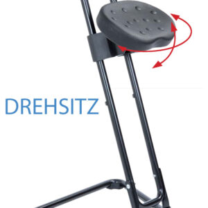 Stehhilfe - die Standhafte, Gestell lichtgrau, sehr stabiler Stehstuhl mit Drehsitz, GS geprüft, bis 120kg