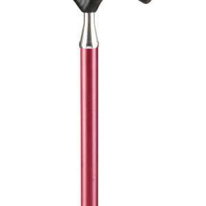 Leichtmetallstock mit Derbygriff SOFT in Carbonoptik, Farbe struktur rot, verstellbar 74-94cm, bis 100kg (Serie 507)