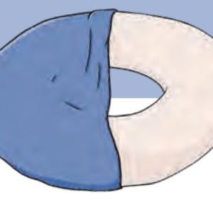 Latexschaum-Kissen rund, Ø 42cm, HMV, weicher Sitzring aus Naturlatex, Sitzring mit abnehmbarem Frotteebezug bordeuax