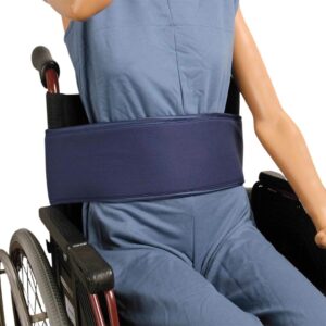 Biocare Basis Klett Rollstuhlgurt, Standard blau, Patientensicherungssystem im Rollstuhl, mit Klettverschluß (#12689)