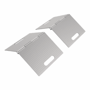 Doorstep Mikro Rampe Paar (2 Stück), je 25cm breit, faltbar, robustes und hochfestes Aluminium bis 350kg belastbar, Micro Schwellenrampe für Stufenhöhe 3-7cm