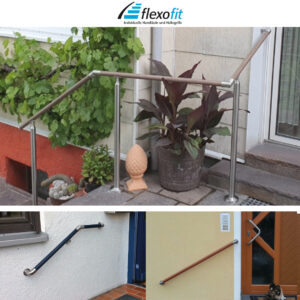 Flexofit Handlauf für den Aussenbereich, ob Privathaus, in Einrichtungen oder Behörden, Aluminiumrohr 35mm laminiert, UV- und witterungsbeständig, lichtecht, pro lfd. Meter, Montageservice-Komplettpreis* Angebot anfordern