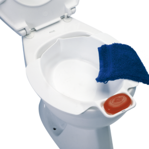 Einsatz-Bidet mit Seifenablage zur einfachen Anwendung im Toilettenbecken